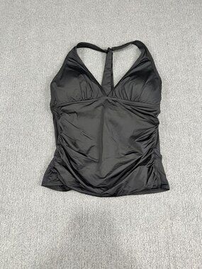 Tommy Bahama Women's Black Halter Neck Ruched Tankini Top Size L
